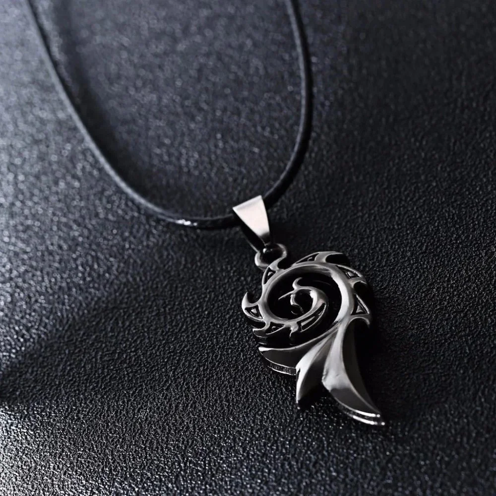❤️Fashion Fire Flame Pendants Leather Choker Necklaces for women/menN90201P172